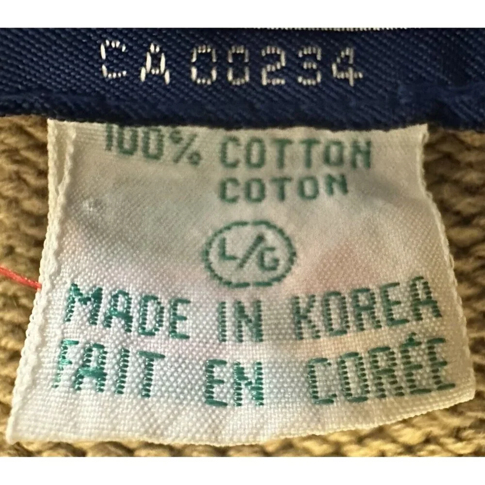 Vintage Bay Club Cardigan Sweater 80s Grandpa Knit Baggy Brown Mens Size Large - Picture 11 of 12